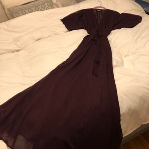Reformation Winslow Dress in Dark Plum